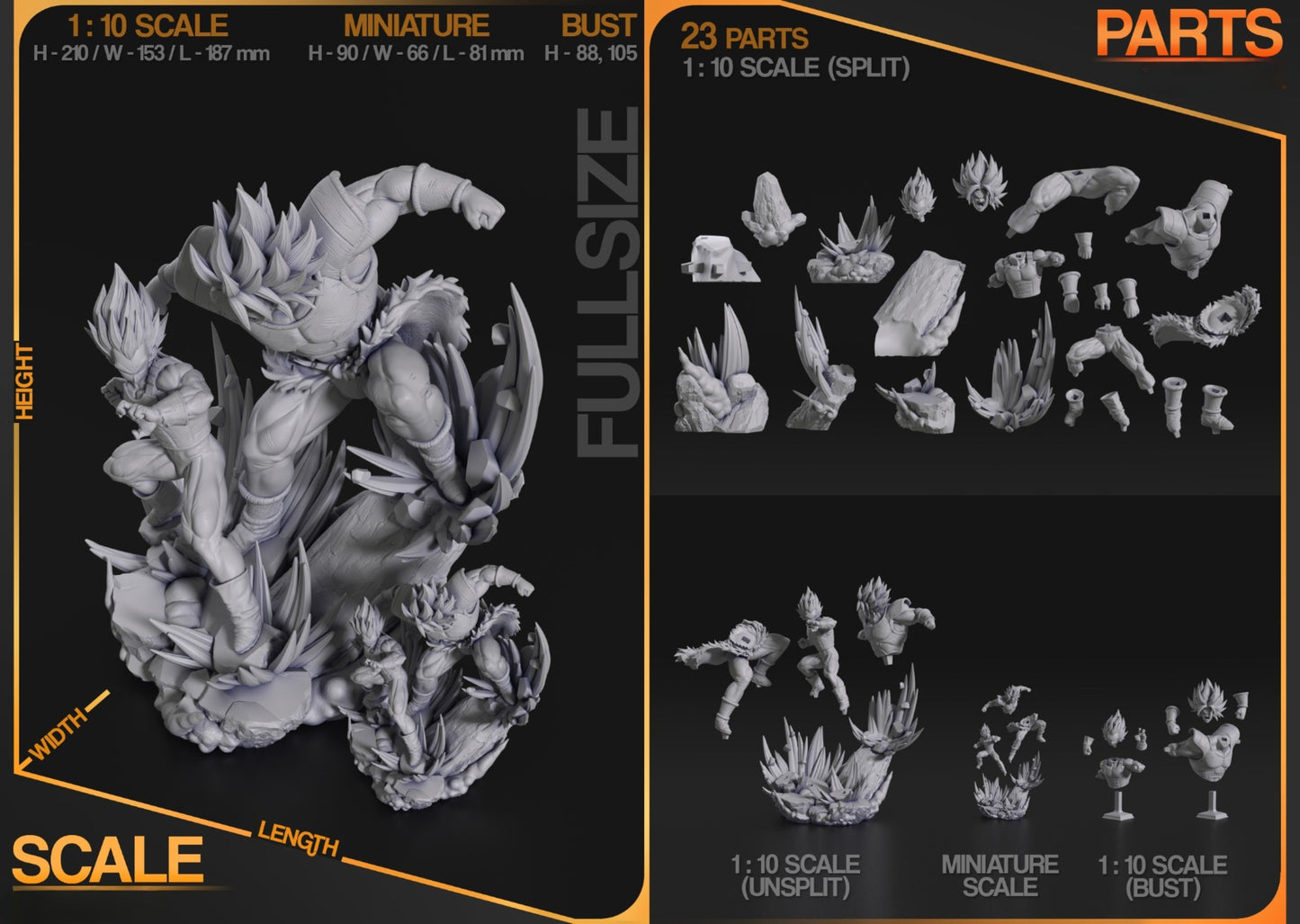 2939 Vegeta vs Broly - Dragon Ball Super - STL 3D Print Files