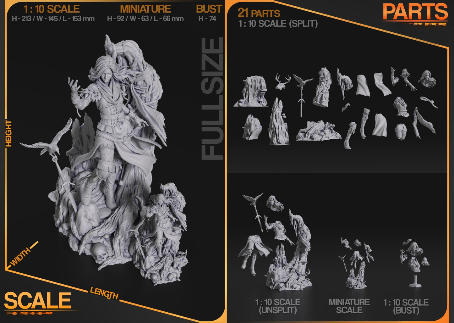 3445 Yennefer of Vengerberg - The Witcher - STL 3D Print Files
