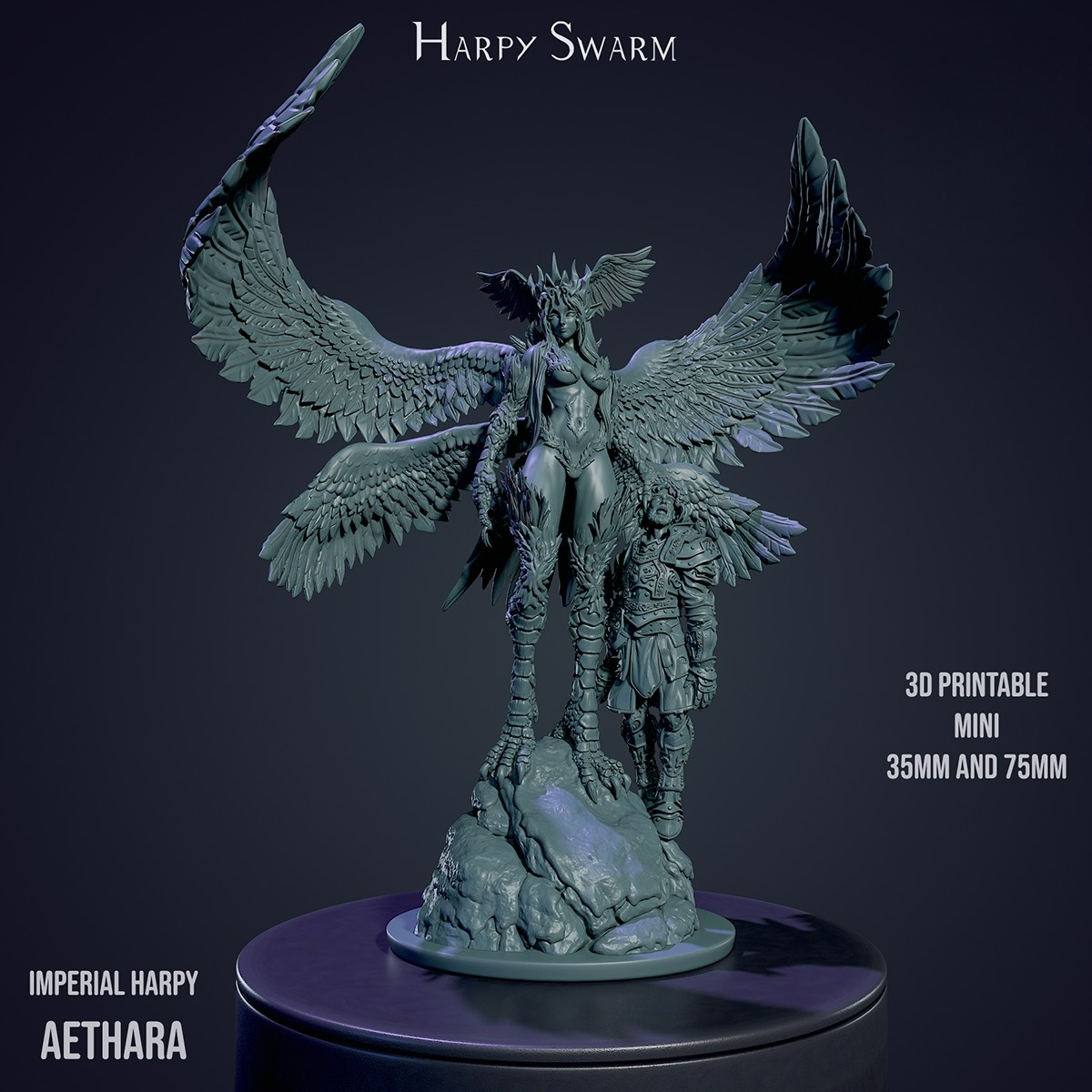 2878 Giant Imperial Harpy NSFW - STL 3D Print Files