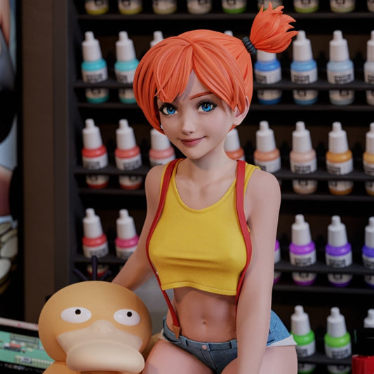 3349 Misty And Psyduck - Pokemon - STL 3D Print Files