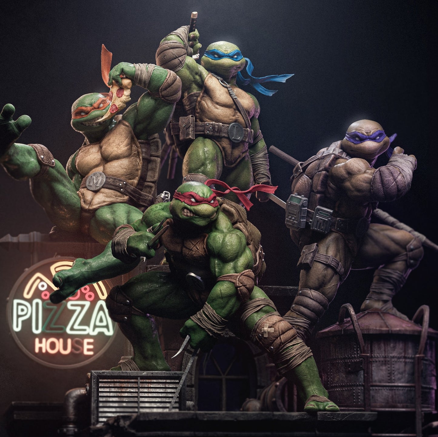 2219 Teenage Mutant Ninja Turtles Diorama - STL 3D Print Files