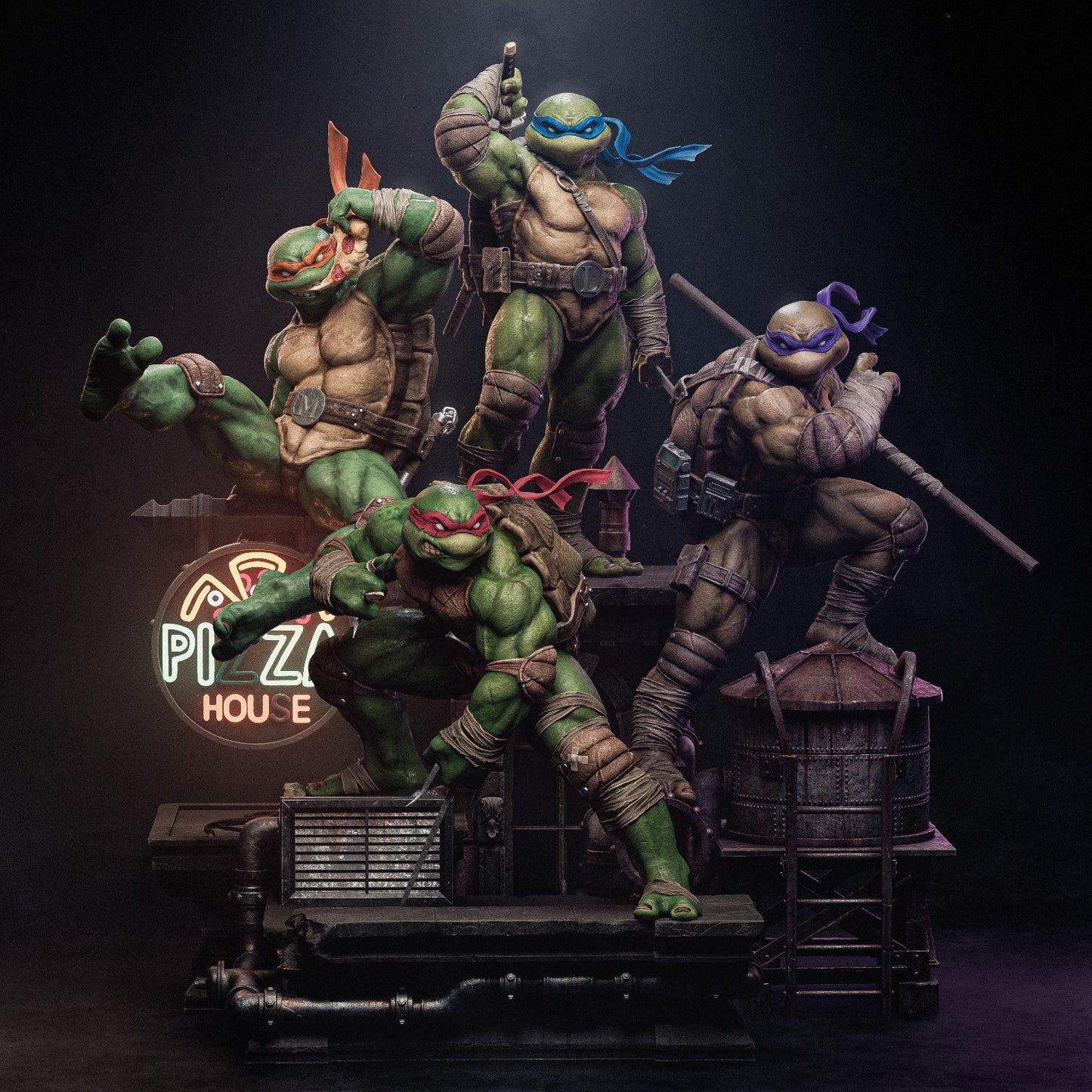 2219 Teenage Mutant Ninja Turtles Diorama - STL 3D Print Files