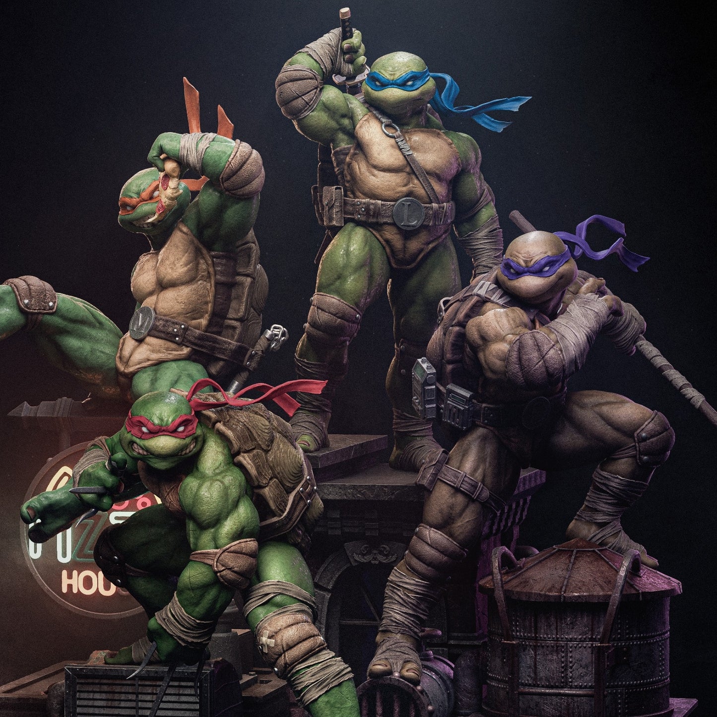 2219 Teenage Mutant Ninja Turtles Diorama - STL 3D Print Files