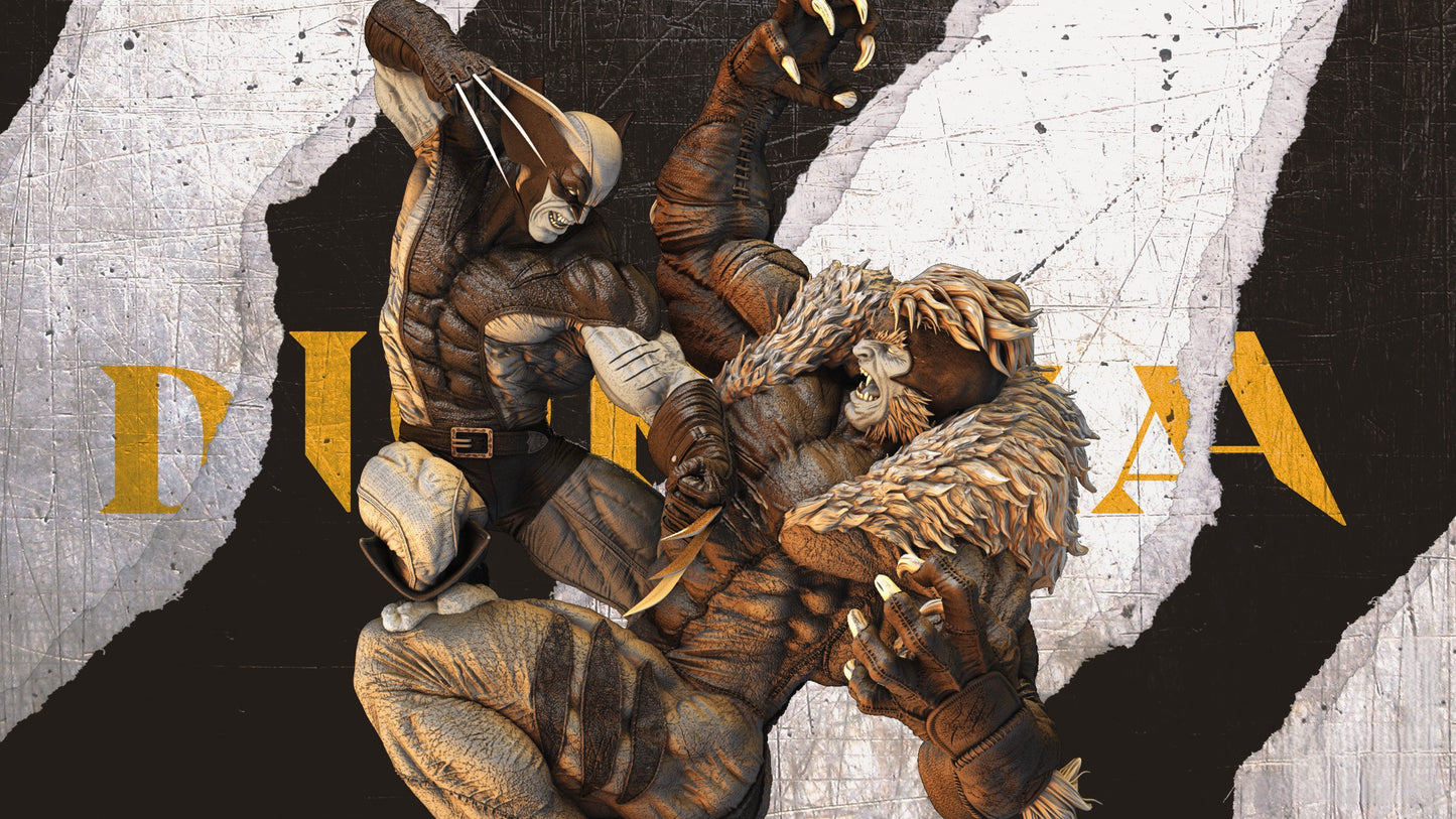 1671 Wolverine VS Sabretooth - Marvel Comics - STL 3D Print Files