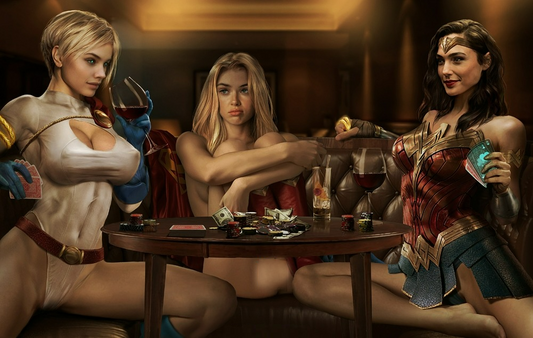 THREE DC HEROES NSFW POKER - STL 3D Print Files