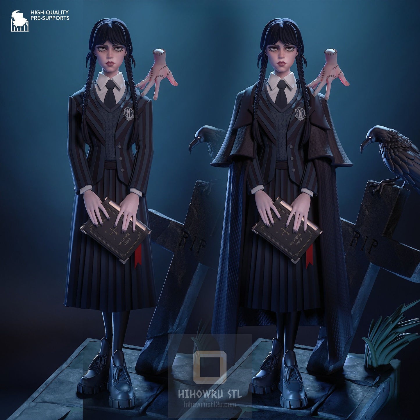 4570 Wednesday AND Morticia Addams - Addams Family - STL 3D Print Files
