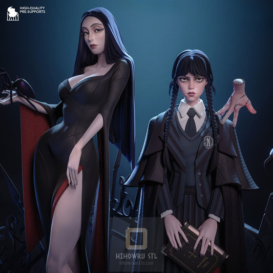 4570 Wednesday AND Morticia Addams - Addams Family - STL 3D Print Files