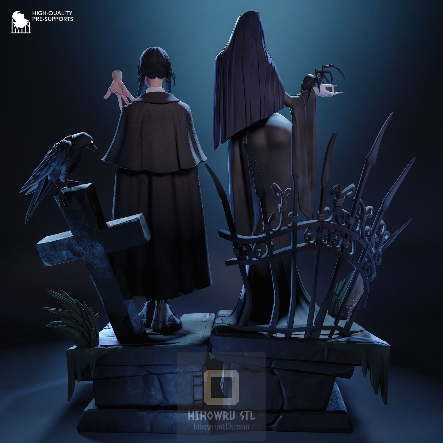 4570 Wednesday AND Morticia Addams - Addams Family - STL 3D Print Files