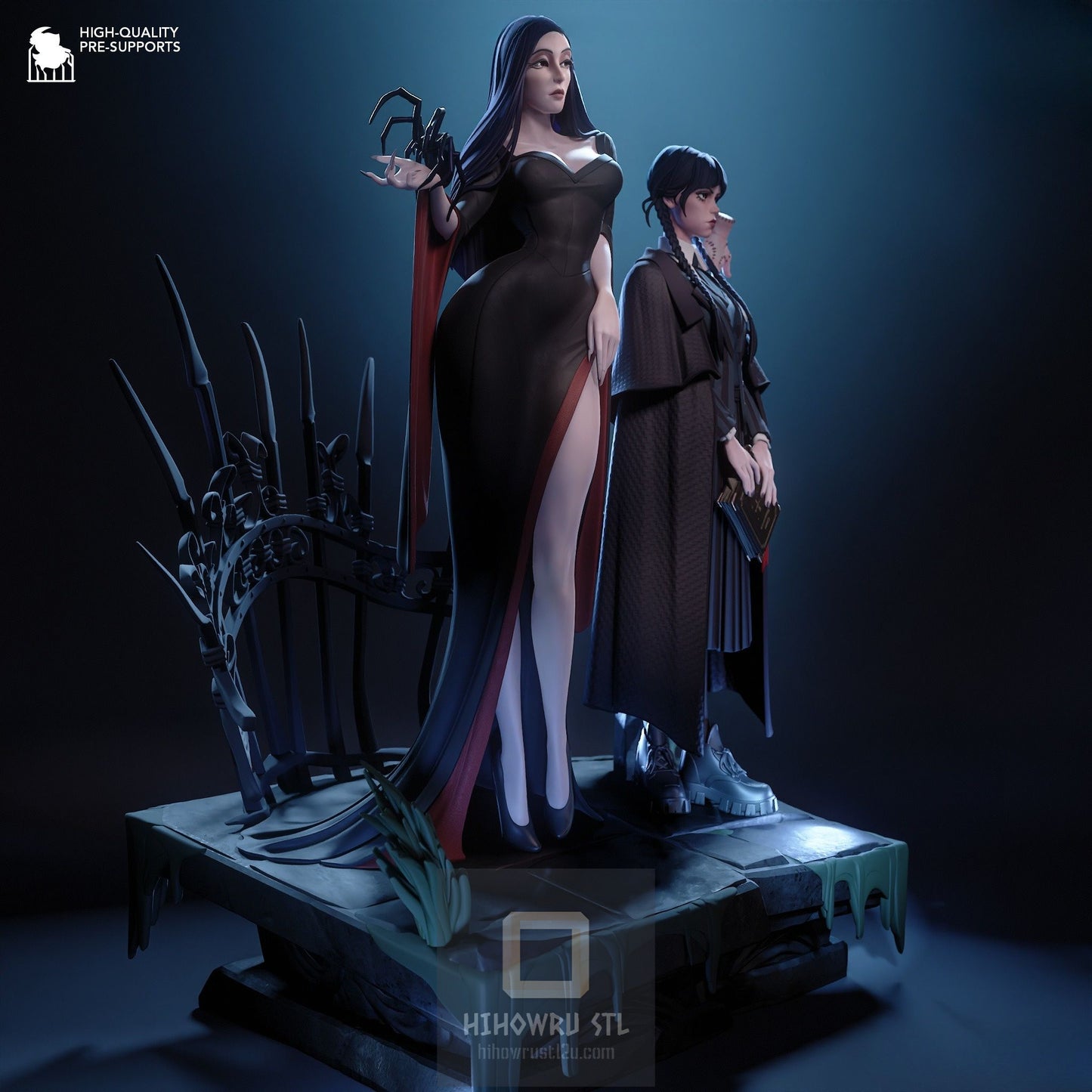 4570 Wednesday AND Morticia Addams - Addams Family - STL 3D Print Files