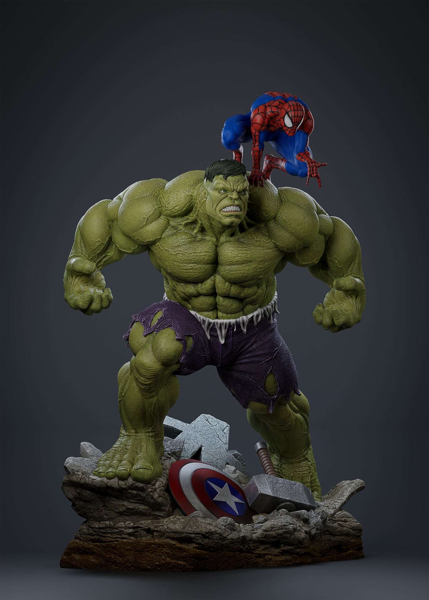 1727 Hulk AND Spider-man - Marvel Comics - STL 3D Print Files
