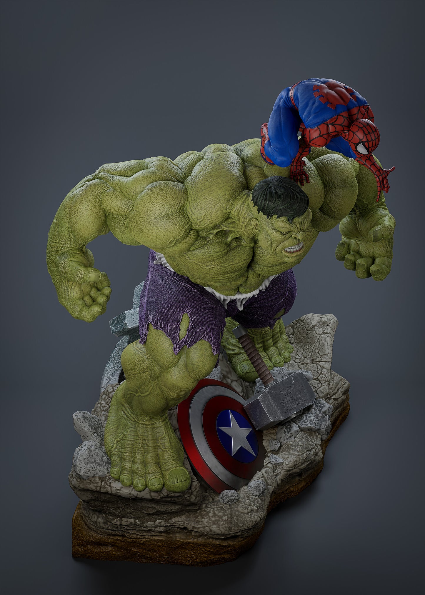 1727 Hulk AND Spider-man - Marvel Comics - STL 3D Print Files