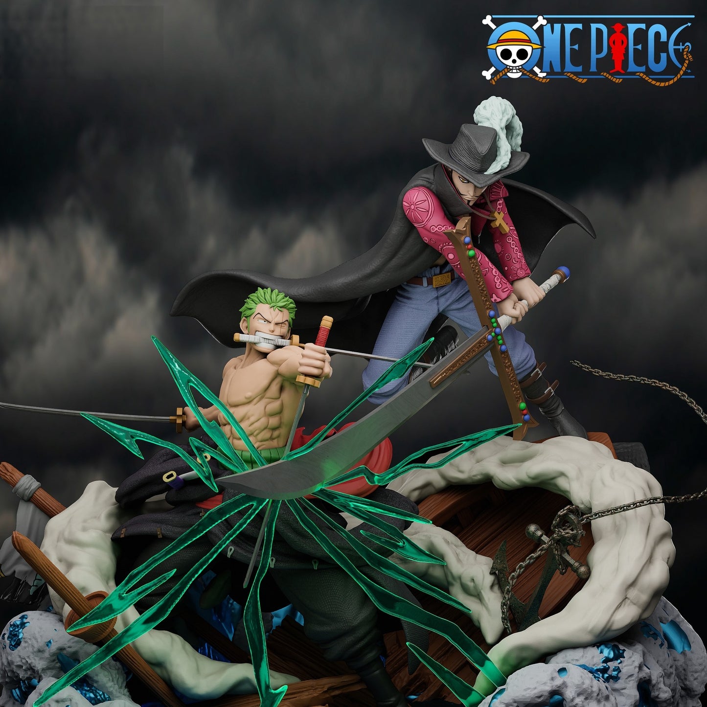 2210 Zoro vs Mihawk - One Piece - STL 3D Print Files