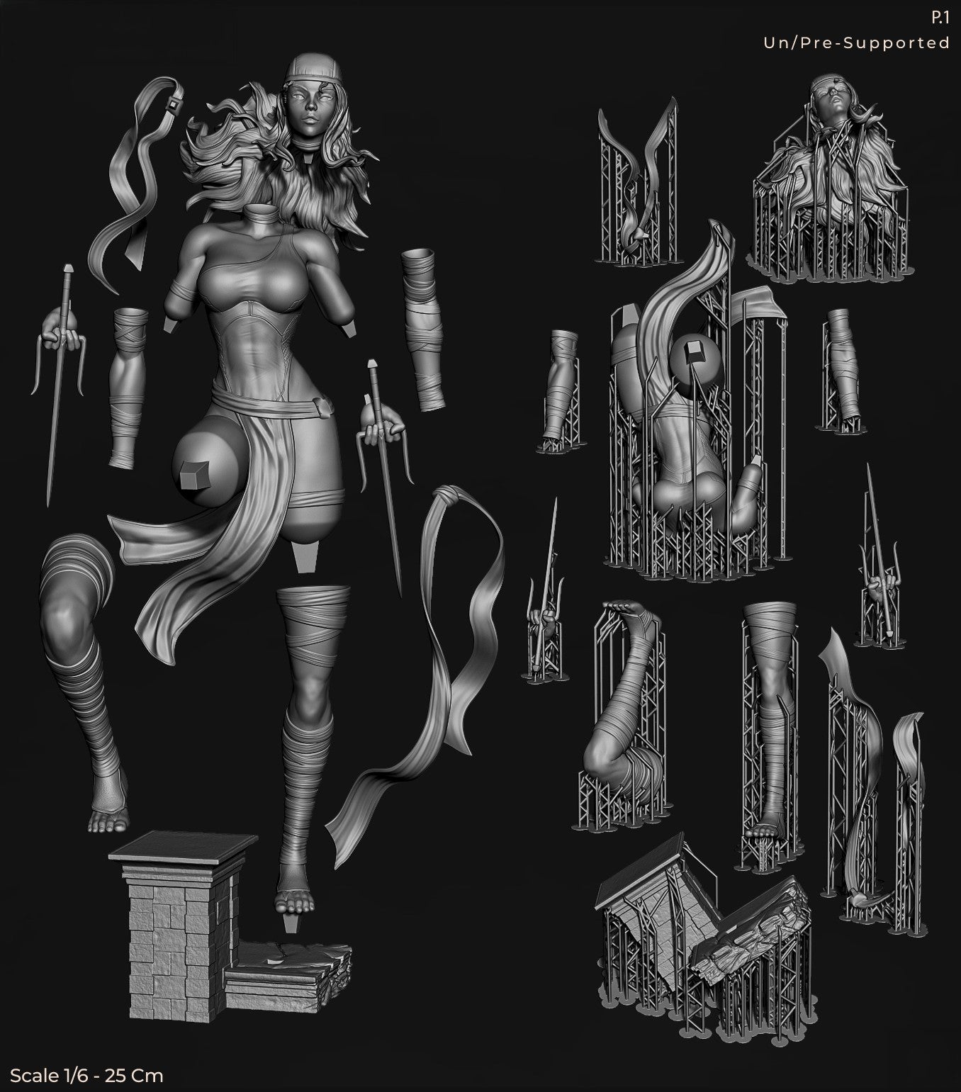 1668 Elektra - Marvel Comics - STL 3D Print Files