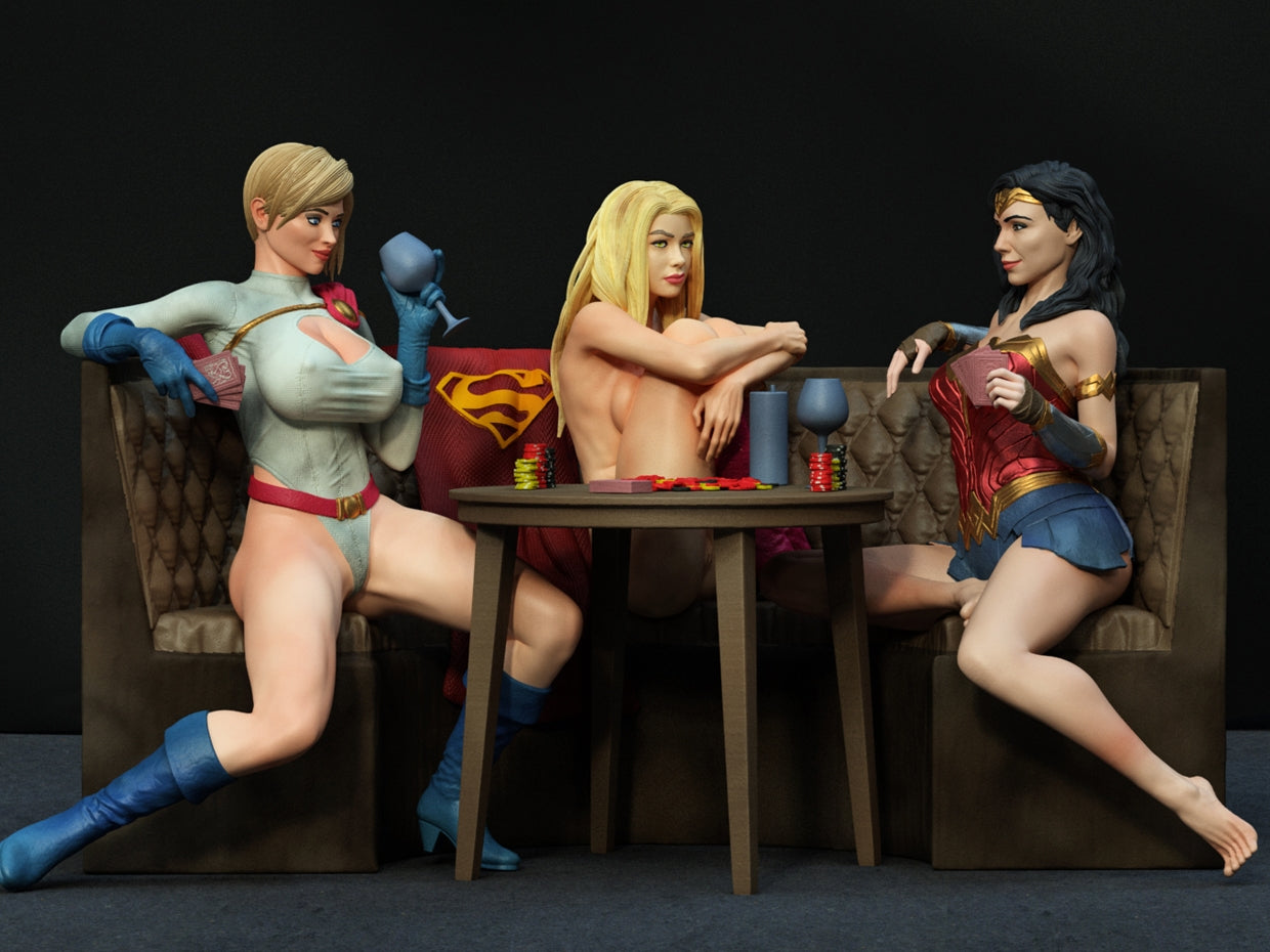 THREE DC HEROES NSFW POKER - STL 3D Print Files