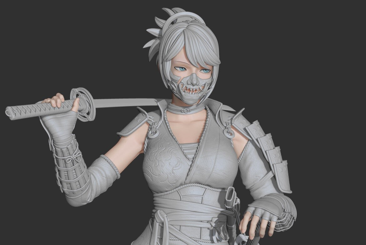 1771 Samurai Girl - STL 3D Print Files