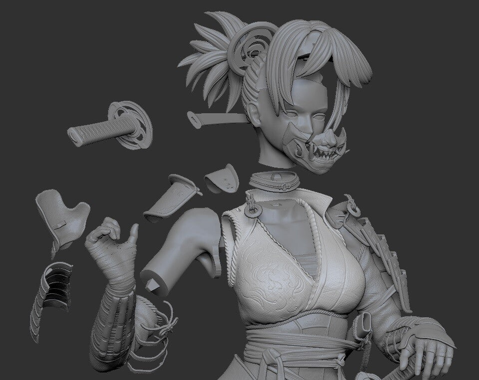 1771 Samurai Girl - STL 3D Print Files