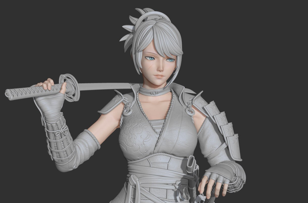 1771 Samurai Girl - STL 3D Print Files