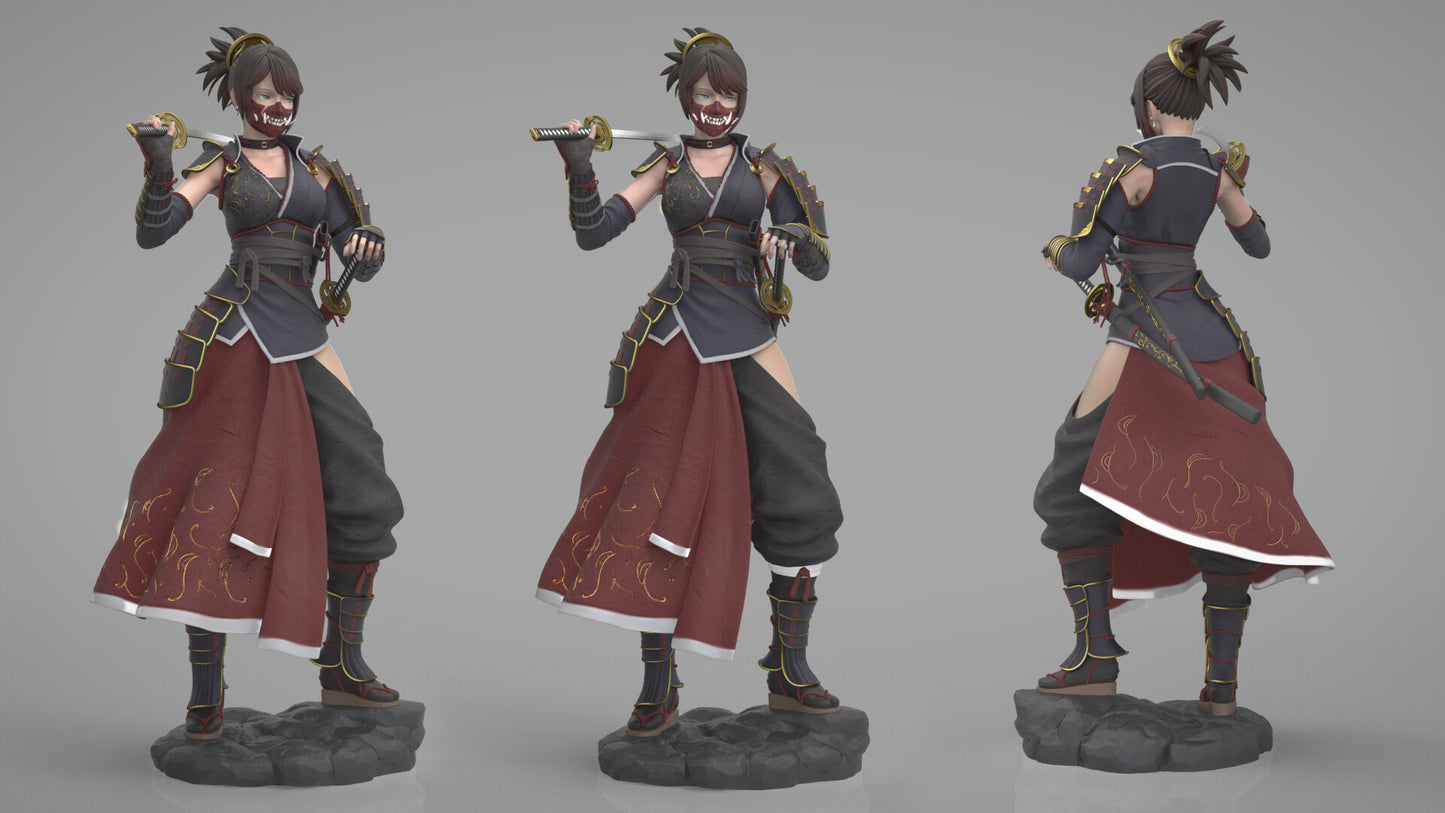 1771 Samurai Girl - STL 3D Print Files