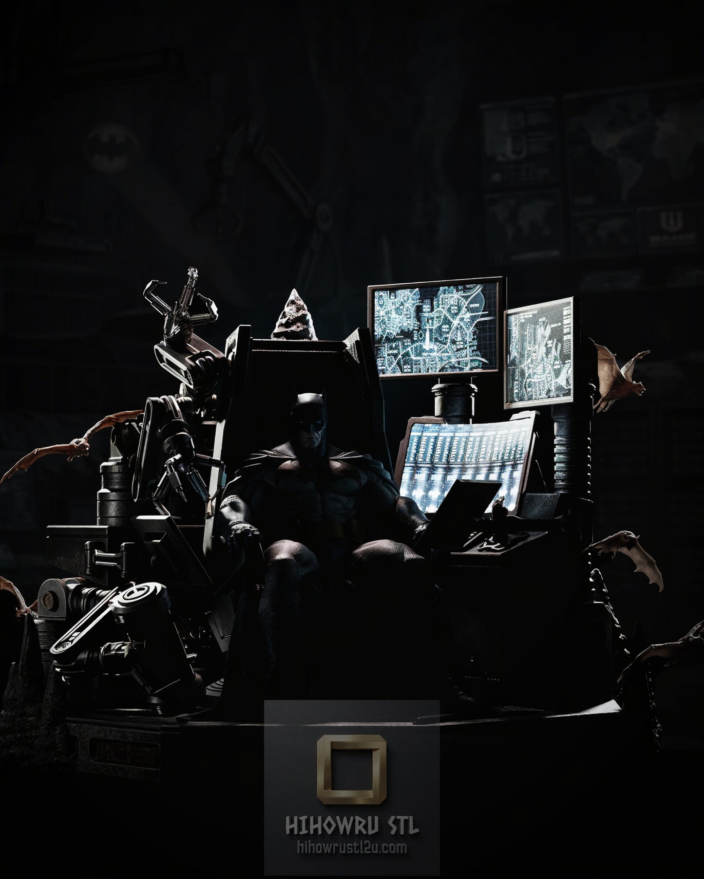 5380 Batman On Throne - DC Comics - STL 3D Print Files