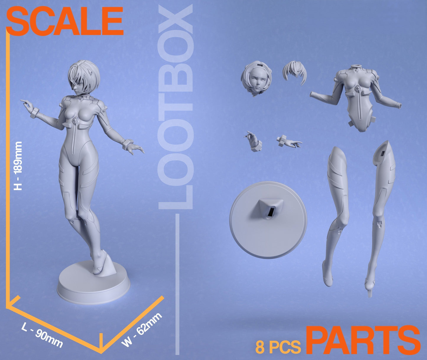 1736 Rei Ayanami - Evangelion - STL 3D Print Files