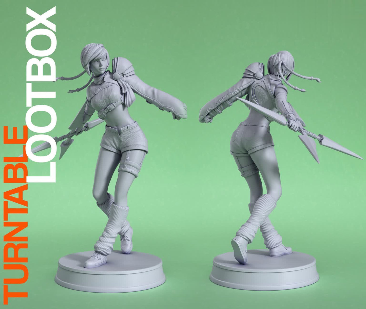 1911 Yuffie Kisaragi - Final Fantasy - STL 3D Print Files