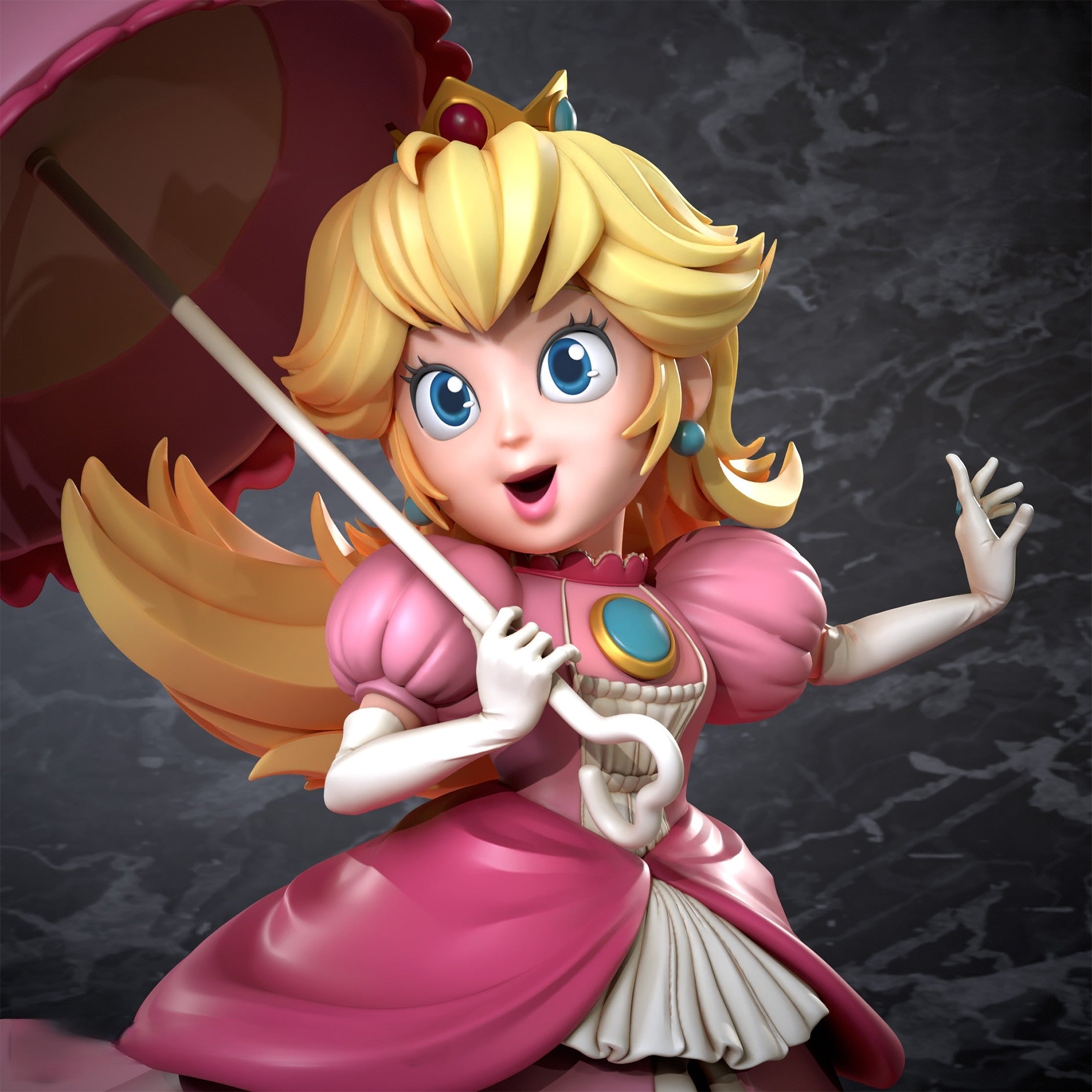 3D Printed Princess Peach Statue, 2024 Super Mario Figure, Princess Statue, 3D Printed Figure, Toys