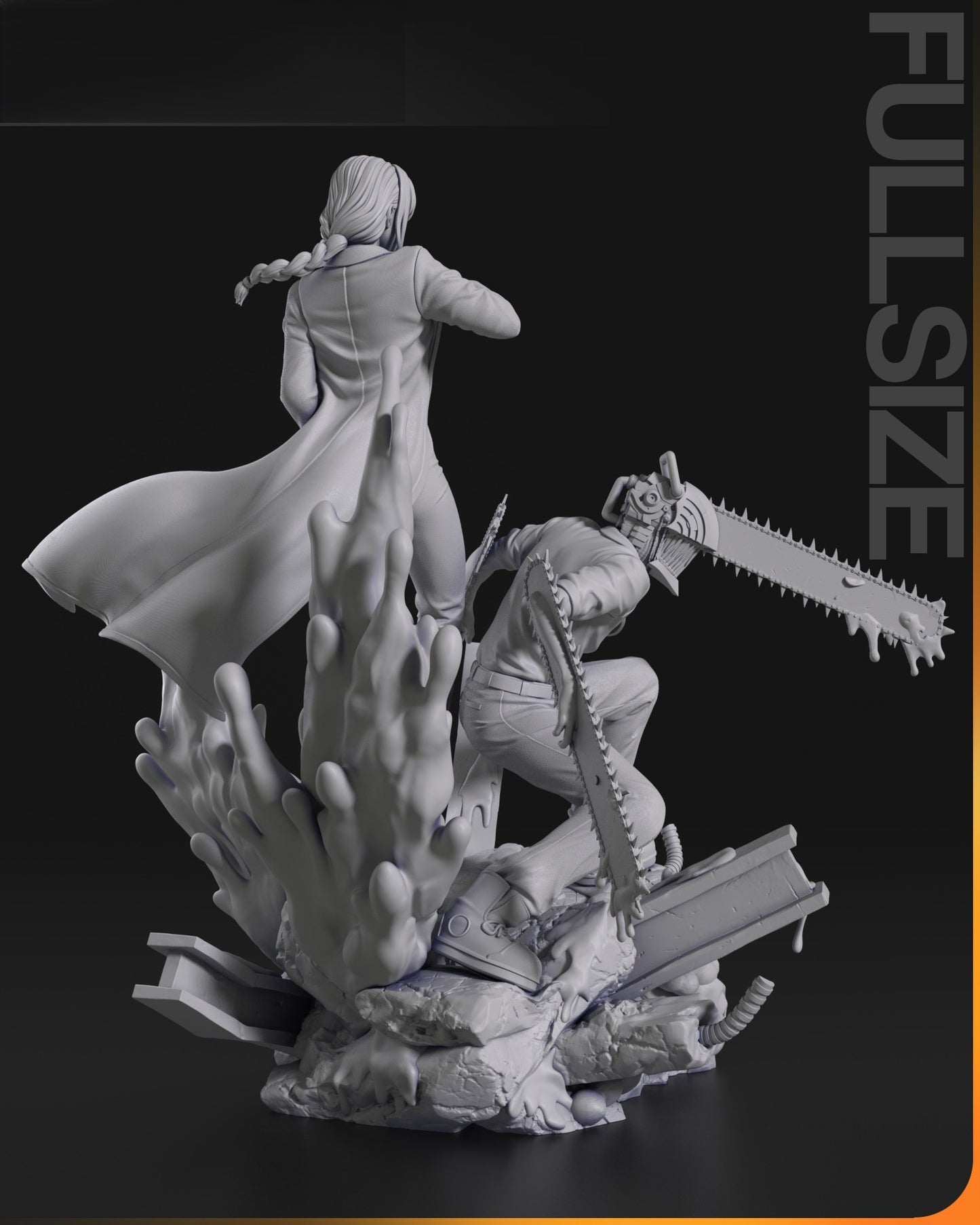 2617 Makima and Denji Diorama - Chainsaw Man - STL 3D Print Files