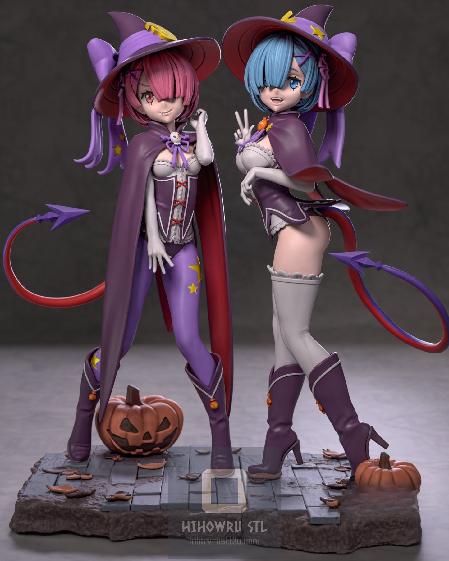 4441 Spooky Ram and Rem NSFW - Re:Zero - STL 3D Print Files