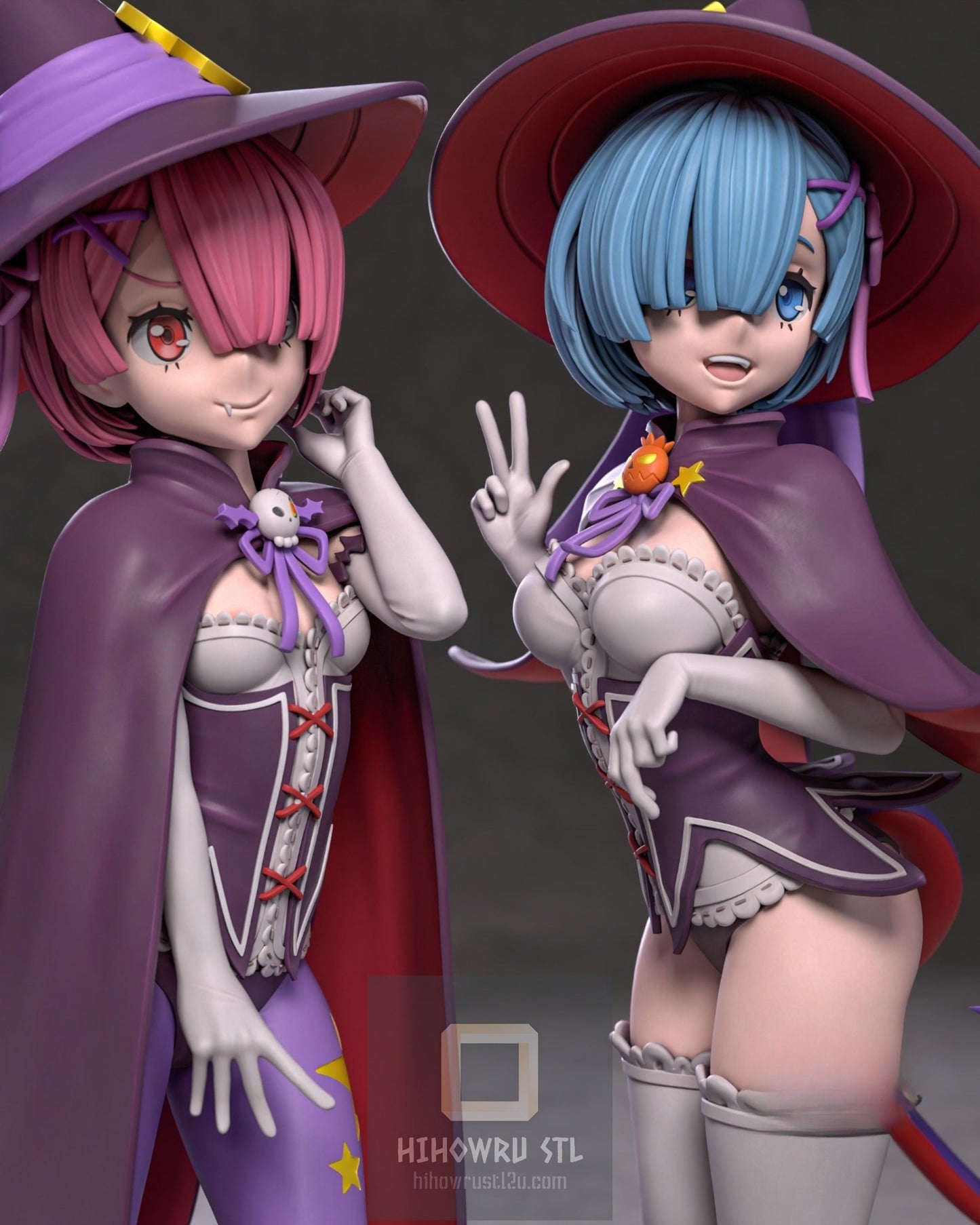 4441 Spooky Ram and Rem NSFW - Re:Zero - STL 3D Print Files