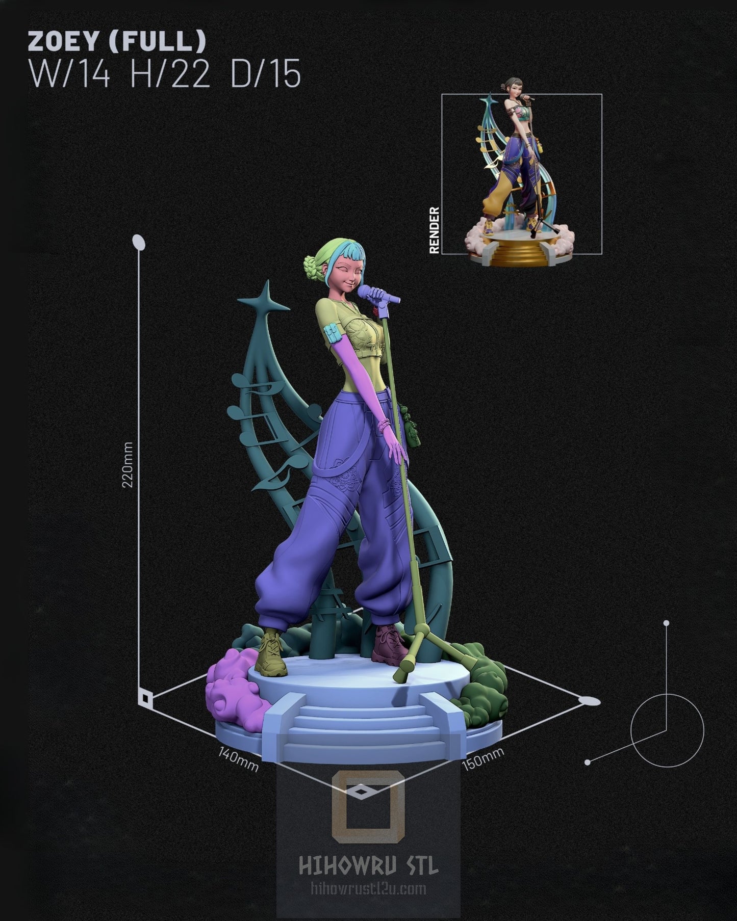 4571 Zoey - KPop Demon Hunters - STL 3D Print Files