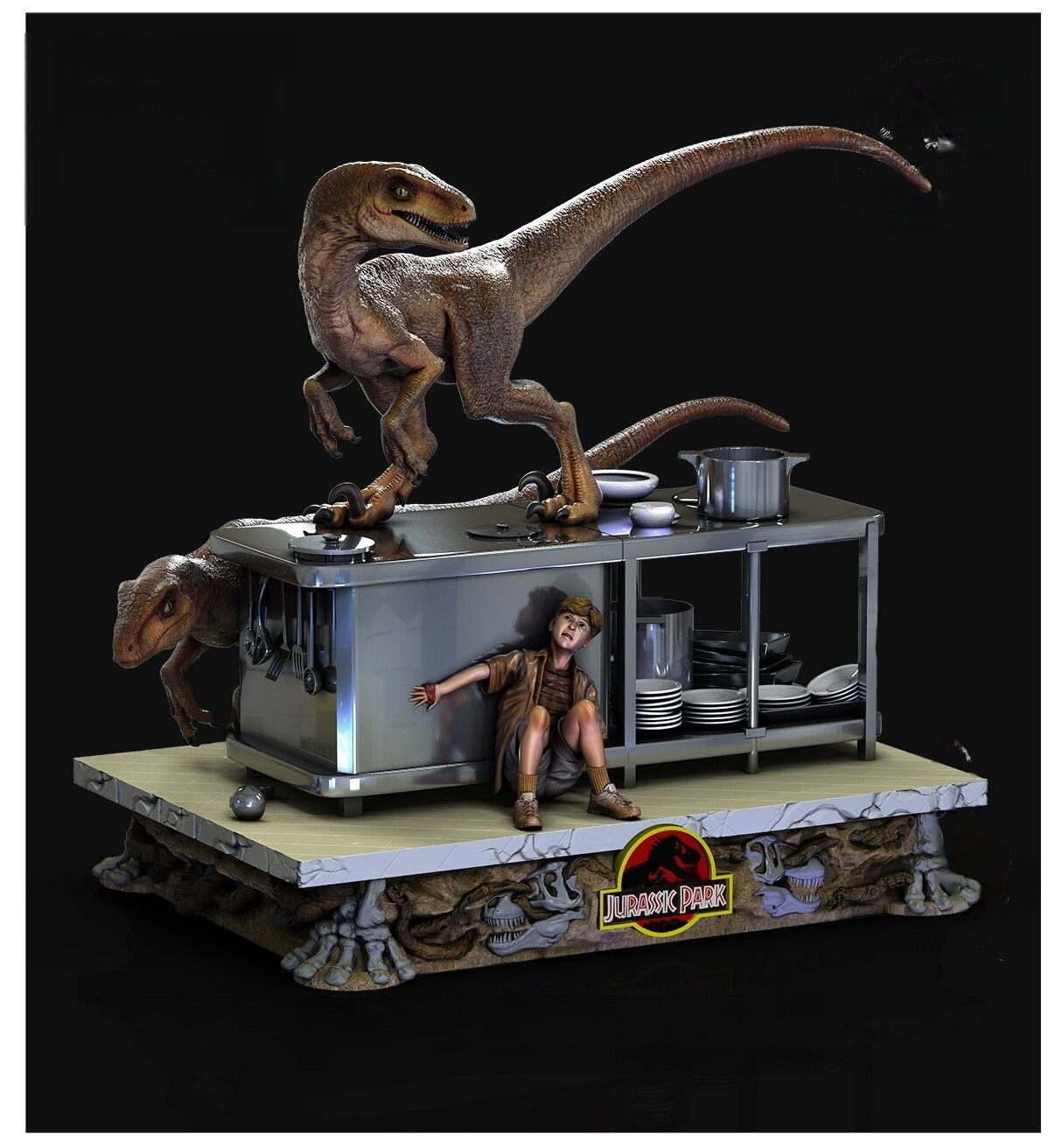 Velociraptor Diorama - Jurassic Park - STL 3D Print Files