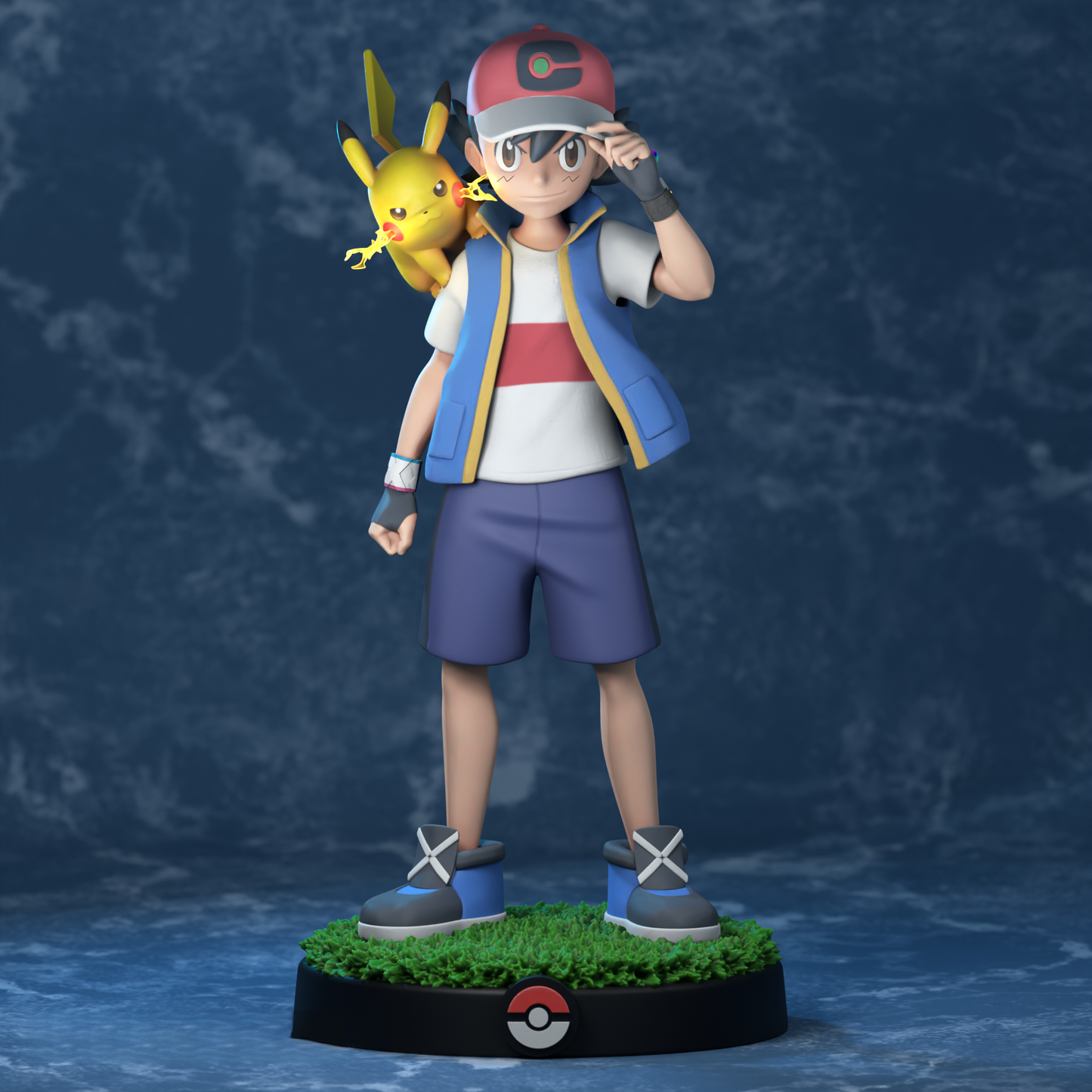 Ash and Pikachu - Pokemon - STL 3D Print Files