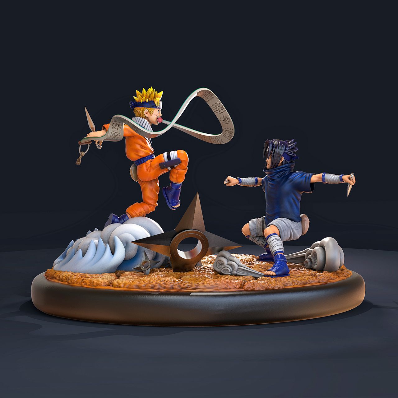 Naruto vs Sakuke Diorama - Naruto - STL 3D Print Files