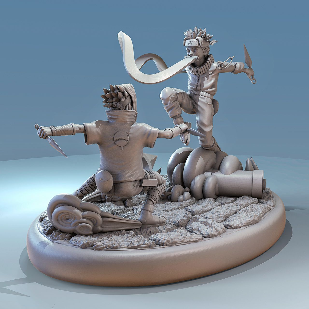 Naruto vs Sakuke Diorama - Naruto - STL 3D Print Files