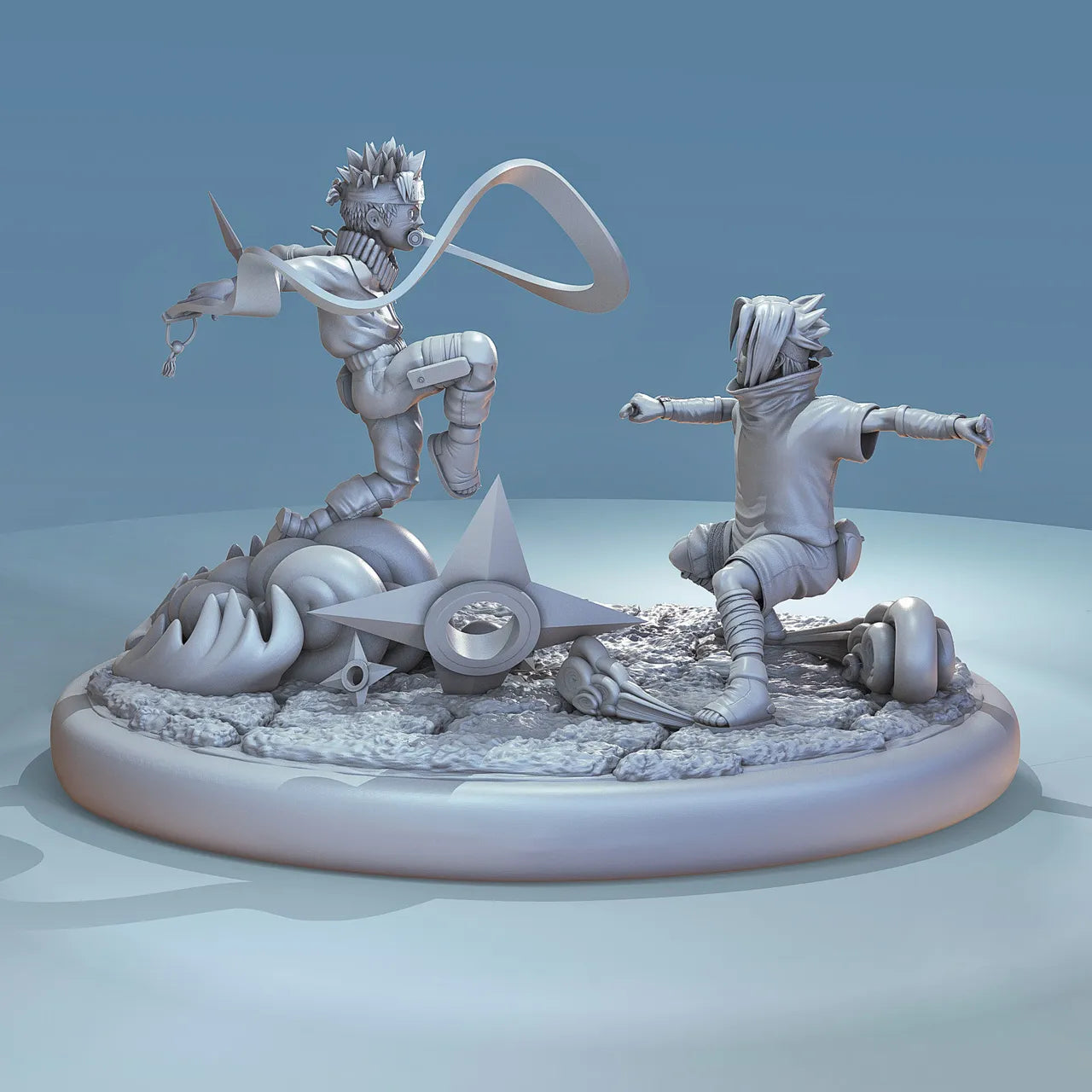 Naruto vs Sakuke Diorama - Naruto - STL 3D Print Files