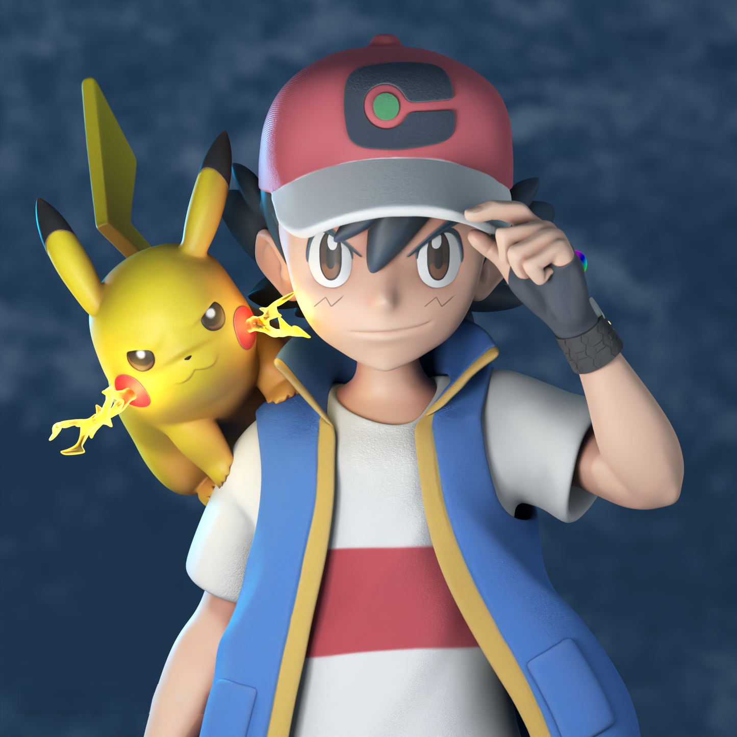 Ash and Pikachu - Pokemon - STL 3D Print Files