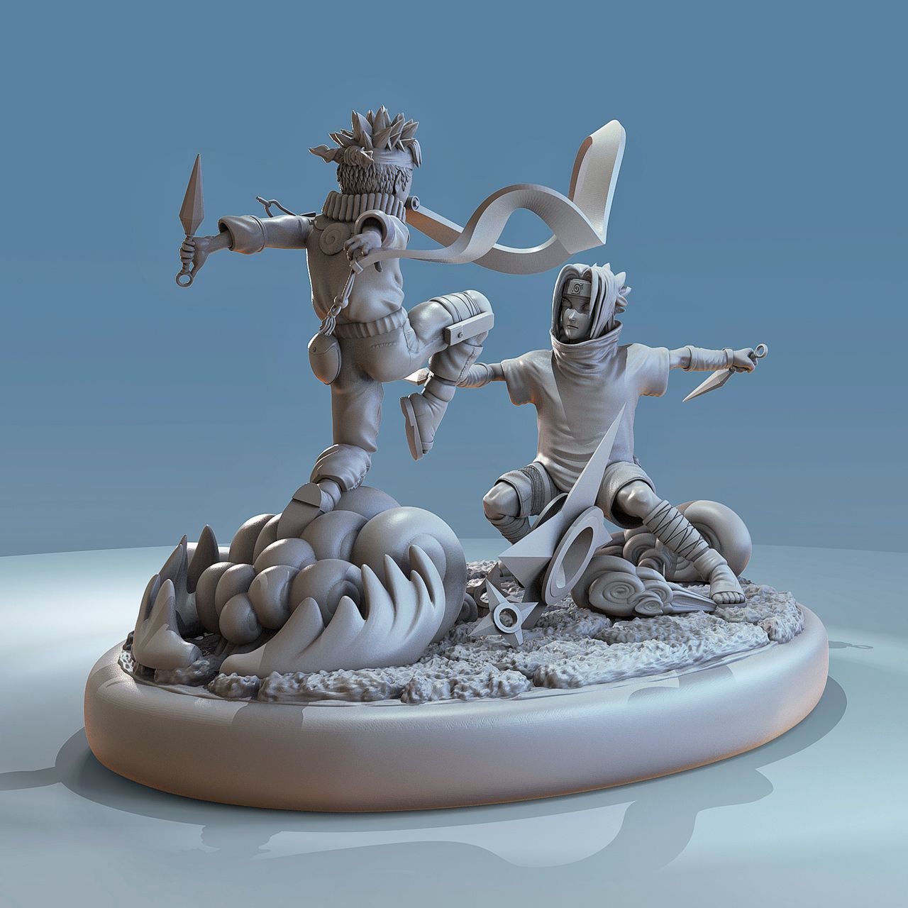 Naruto vs Sakuke Diorama - Naruto - STL 3D Print Files