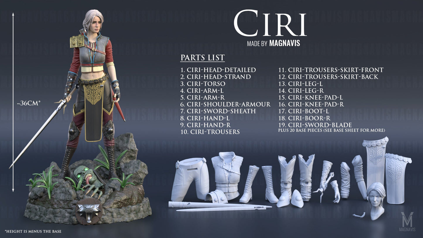 Ciri - The Witcher 3 - STL 3D Print Files