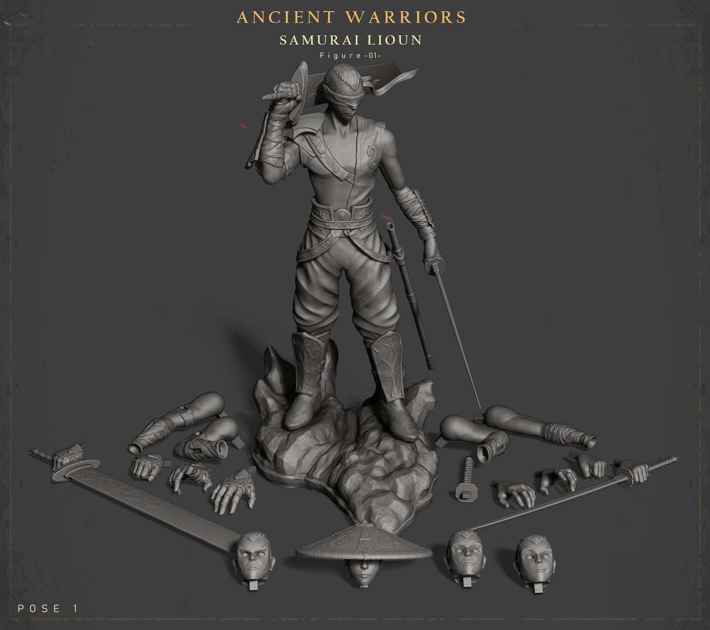 Ancient Warriors with Dragon - STL 3D Print Files