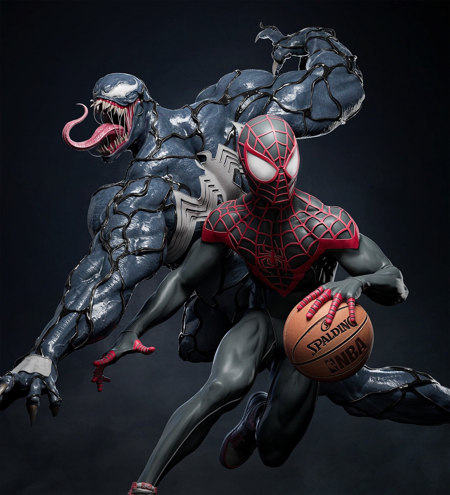 1459 Spiderman Miles Morales VS Venom - Marvel Comics - STL 3D Print Files