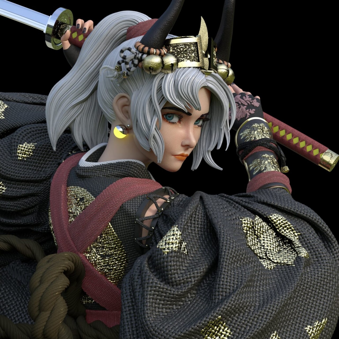 Japanese Girl Warrior - STL 3D Print Files