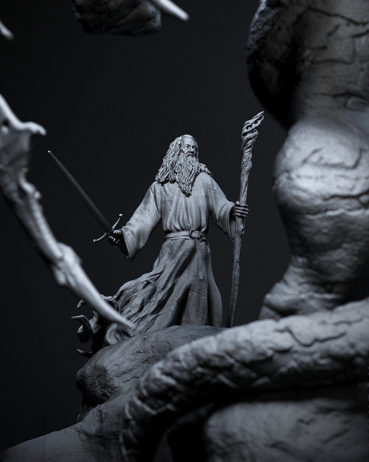 Gandalf vs Balrog - Lord of the Rings - STL 3D Print Files