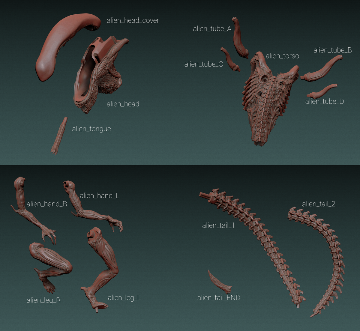 Alien Statue - STL 3D Print Files – My Stl