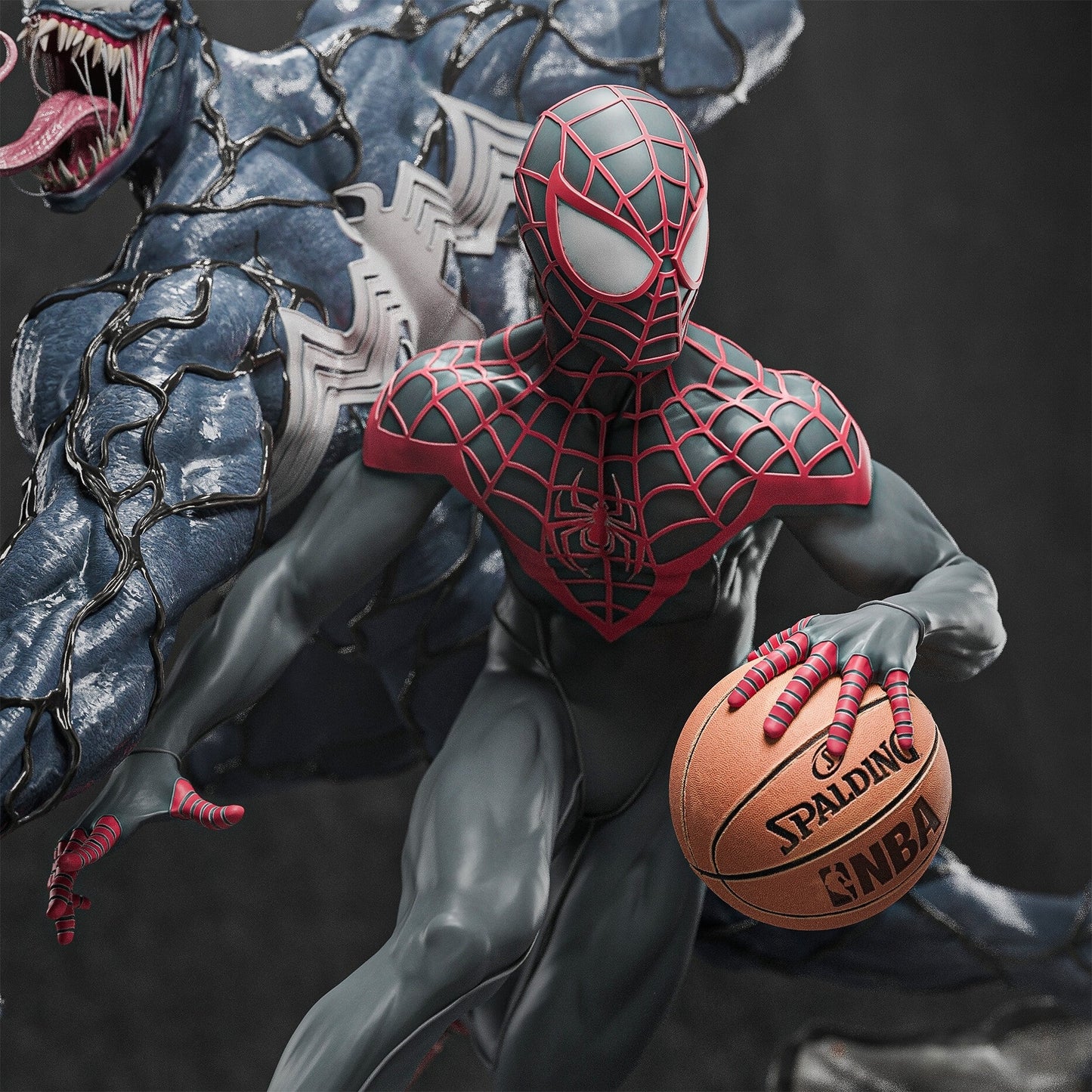 1459 Spiderman Miles Morales VS Venom - Marvel Comics - STL 3D Print Files