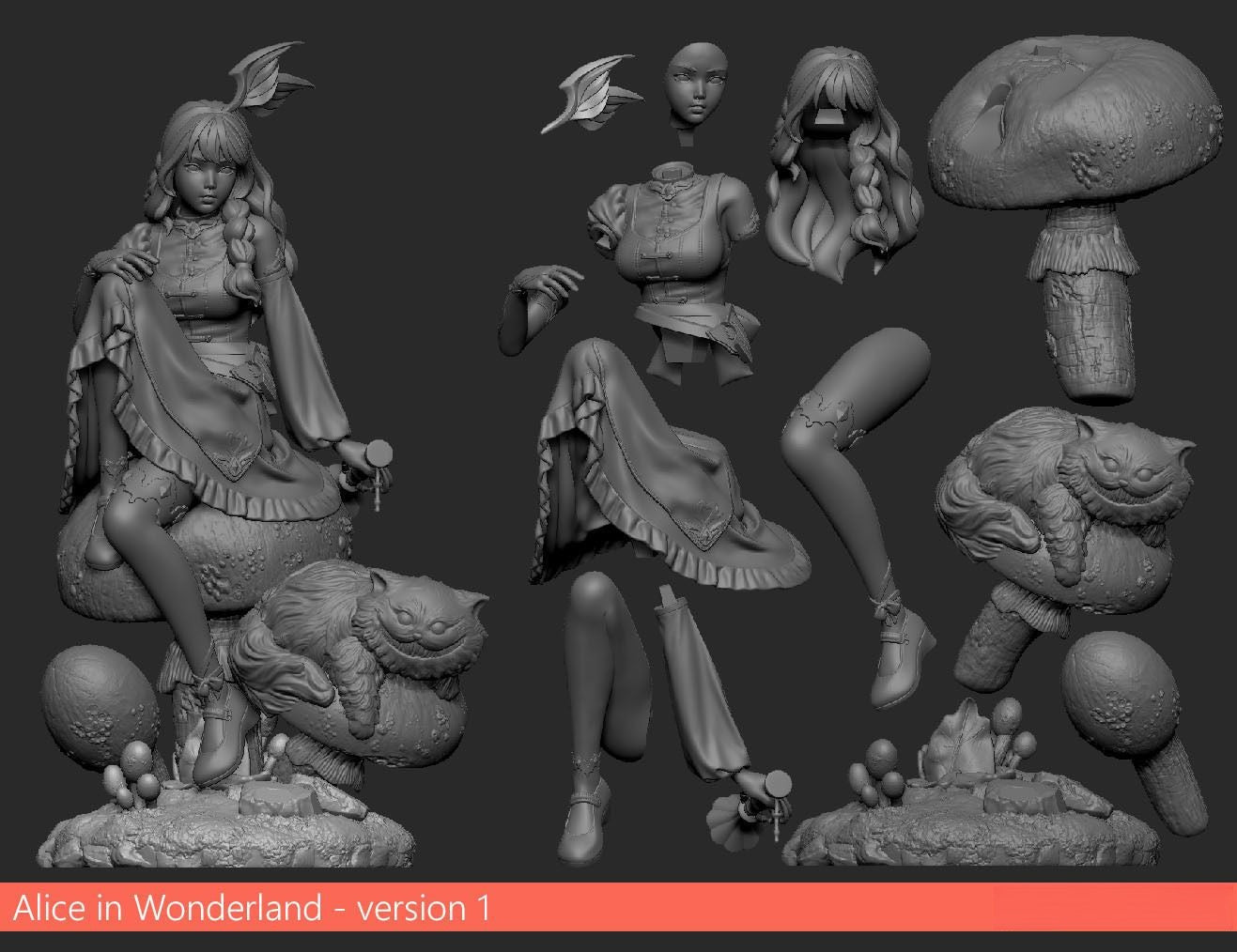 Alice in Wonderland - STL 3D Print Files