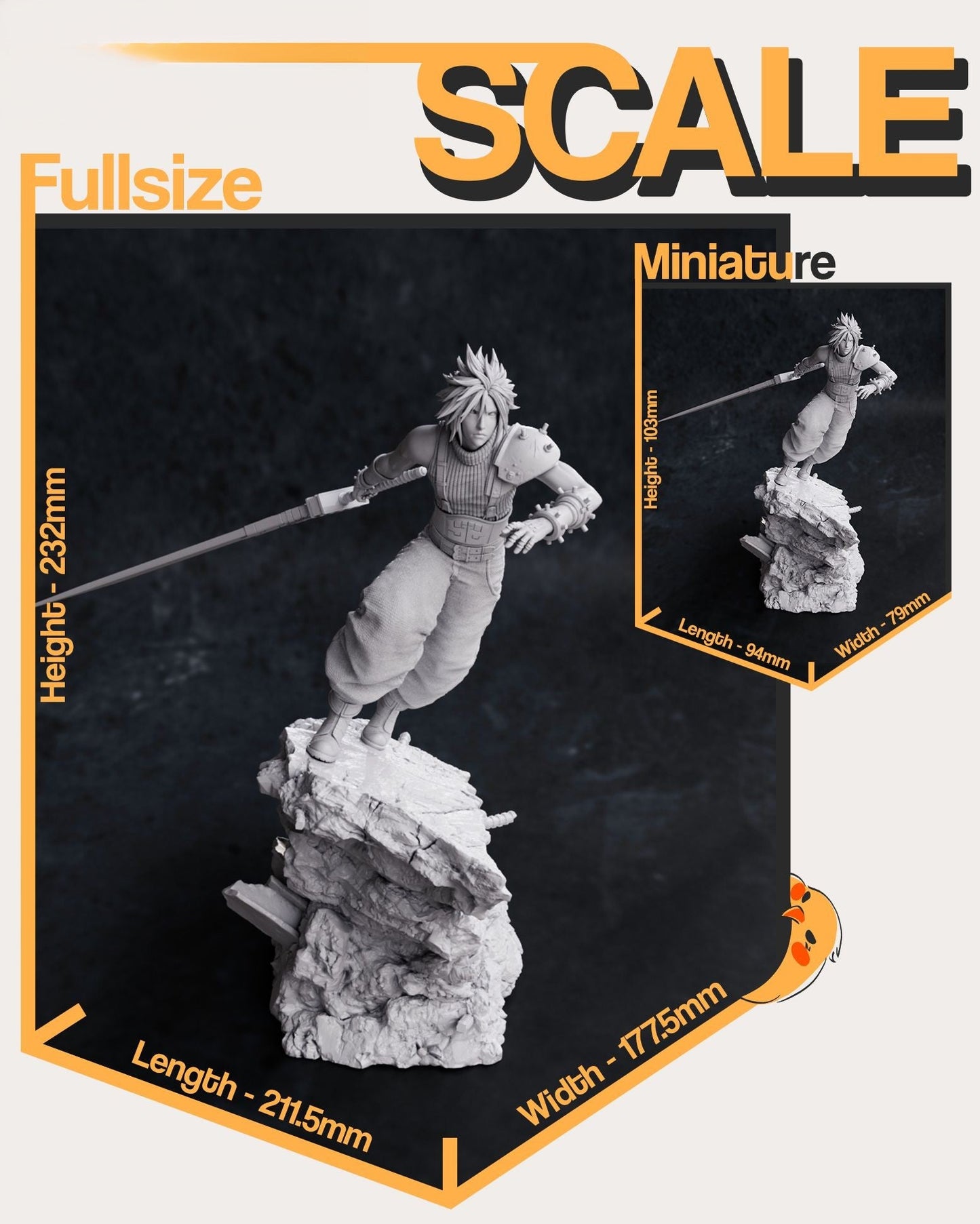 1230 Cloud - Final Fantasy - STL 3D Print Files