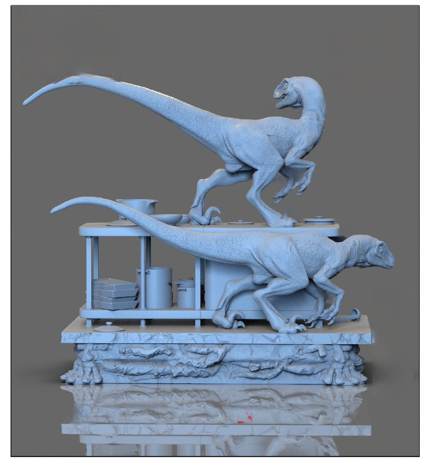 Velociraptor Diorama - Jurassic Park - STL 3D Print Files