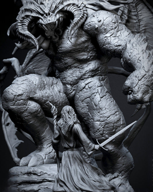 Gandalf vs Balrog - Lord of the Rings - STL 3D Print Files