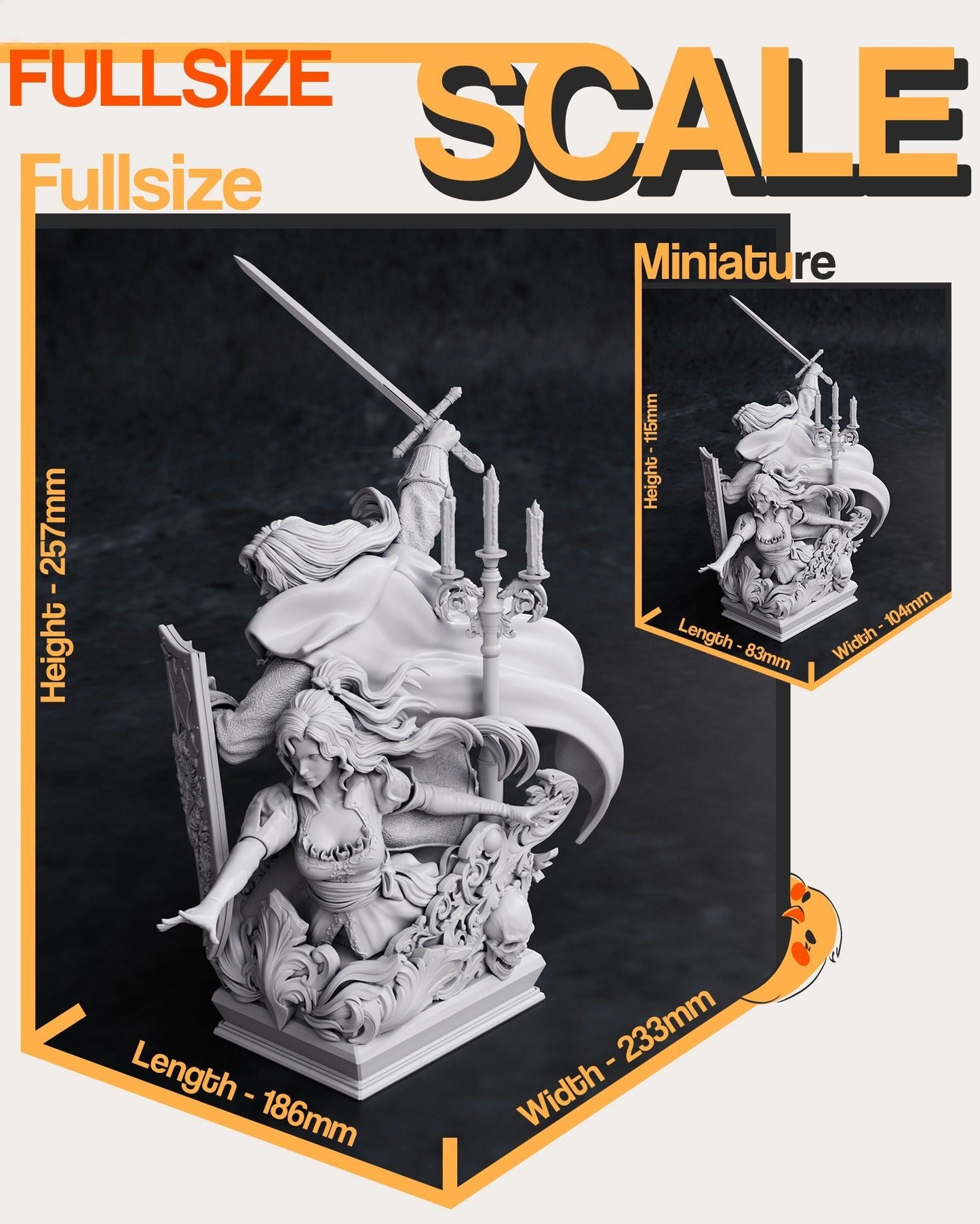 Alucard AND Maria - Symphony of the Night - STL 3D Print Files