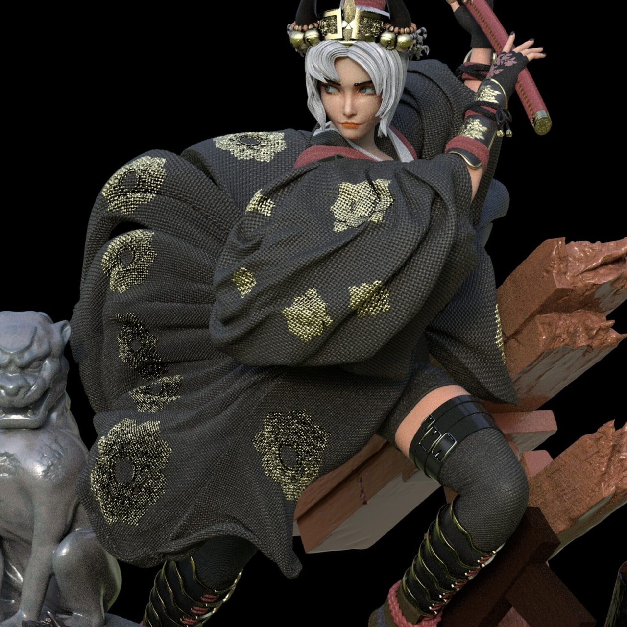 Japanese Girl Warrior - STL 3D Print Files